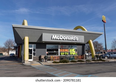 Lafayette - Circa December 2021: McDonald's Restaurant. McDonald's Is Offering Employees Higher Hourly Wages, Paid Time Off, Backup Child Care And Tuition Payments.