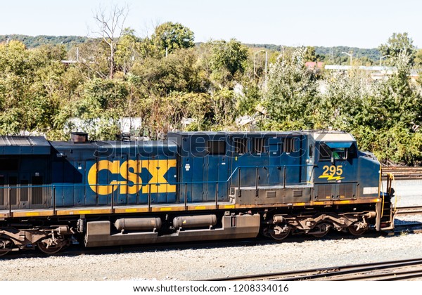 Lafayette - Circa October 2018: CSX\
Locomotive Train. CSX operates a Class I railroad in the US\
V