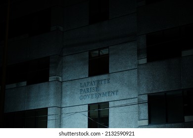 Lafayette Parish Government Building At Night