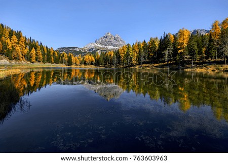 Similar – Panorama of Mount Rundle mountain peak with blue sky