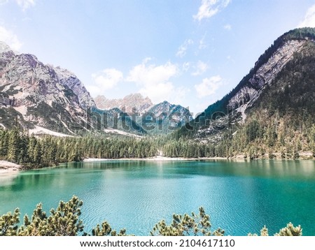 Lago di Braies, Dolomitas, Italy Foto stock © 