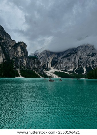 Similar – Braies Wild Lake Alps