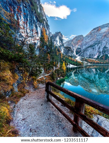 Lago Di Braies Pragser Wildsee Italy Stock Photo Edit Now