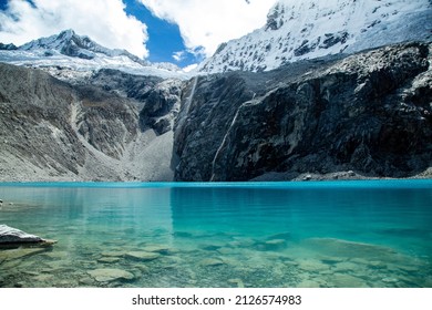 Lagoon 69 in The Huascaran National Park in Huaraz  - Shutterstock ID 2126574983