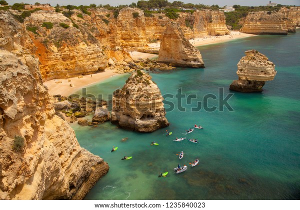 Lagos Algarve Portugal 06042018 Marinha Beach Stock Photo