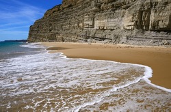 Lagos, Algarve, Portugal, Europe - Free Of Crowd, Beautiful Porto De Mos High Cliff Beach