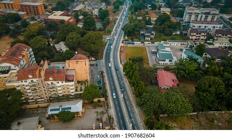 Lagos Island, Lagos Nigeria - January 28, 2021: Ikoyi, Ikoyi Link Bridge, Lekki, and Lagos Island street view. 