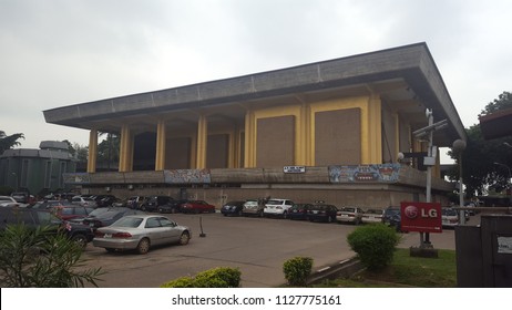 Lagos, Nigeria - 07/05/2018: University Of Lagos (UNILAG) Main Auditorium Side View From The Faculty Of Engineering