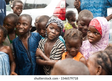 Lagos, Lagos / Nigeria - August 2018: Refugee Orphan Children Sheltered In An Orphanage In Lagos Fighting Extreme Poverty