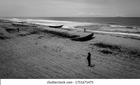 Lagos, Nigeria - May 17 2020: Beach front in Lagos Nigeria 