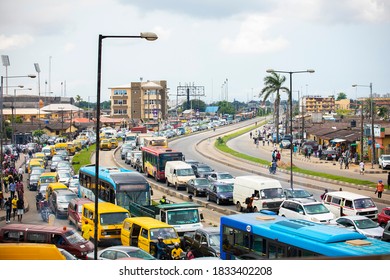 Lagos, Nigeria - October 12 2020: Traffic Jam In Lagos.