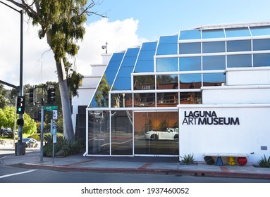 LAGUAN BEACH, CA - JAN 15, 2017: Laguna Art Museum, Located In Laguna Beach California, On Pacific Coast Highway And Cliff Drive.