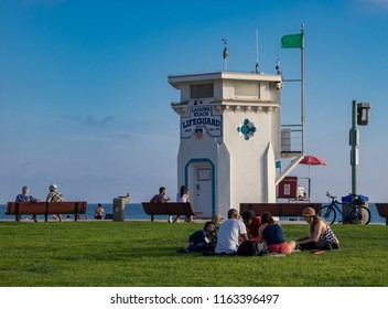 Laguna Beach, CA / USA - 08/23/2018: The Main Lifeguard Tower