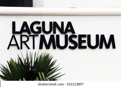 LAGUNA BEACH, CA-AUGUST, 2015:  Sign For The Laguna Art Museum In This Community In Southern California. The Museum Collects Art That Was Made By California Residents Or Subjects About The State.