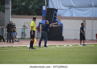 Laguna-Philippine-5dec2019:Park Hang Seo Head Coach Of Vietnam During SEAGAMES 2019 Between Thailand Against Vietnam At Binan Football Stadium,philippine