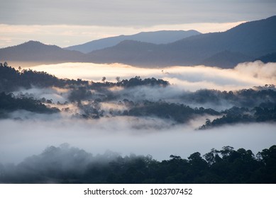 Lahad Datu, Sabah/Malaysia - September 24th 2016 : Sunrise At Danum Valley Conservation Area.