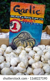 LAHAINA, HI -31 MAR 2018- Colorful  Fruit And Vegetable Labels At A Road Stand Produce Market In Maui, Hawaii.