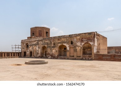 Lahore Fort Picturesque View Of Maharaja Ranjit Singh Courtyard Ath Dara Building On A Sunny Blue Sky Day