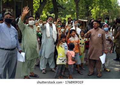 LAHORE, PAKISTAN - JUL 03: Residents Of Eesa Nagri Are Holding Protest Demonstration Against High Handedness Of Police Department, At Press Club On July 3, 2020 In Lahore.
