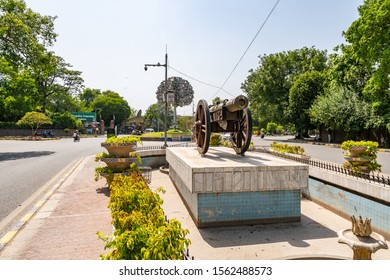 LAHORE, PAKISTAN - JUNE 2019: Zamzama Gun Picturesque Breathtaking View Of The Monument On A Sunny Blue Sky Day