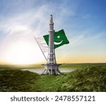 Lahore, Pakistan - March 23: Minar-e-Pakistan, One of the most Famous Landmark of Pakistan Located, Lahore city