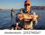Lahotan cutthroat trout caught and released at Pyramid Lake, Nevada