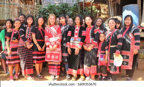 Lahu Hill Tribe Teenagers Traditional Clothing28122019 Stock Photo 