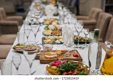 The Laid Table For A Buffet Table. Tasty Food.