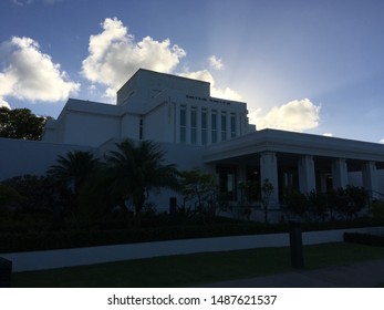 Laie Hawaii LDS Temple Sunrays Backdrop