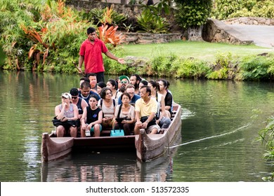 Laie, HI: October 5, 2016: Polynesian Culture Center On The Island Of Oahu. The Polynesian Culture Center Opened In October 12, 1963.