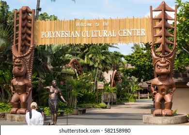 Laie, HI: October 5, 2016: Polynesian Culture Center On The Island Of Oahu. The Polynesian Culture Center Opened In October 12, 1963.