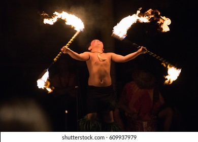 Laie, HI: October 5, 2016: Polynesian Culture Center On The Island Of Oahu. The Polynesian Culture Center Opened In October 12, 1963.