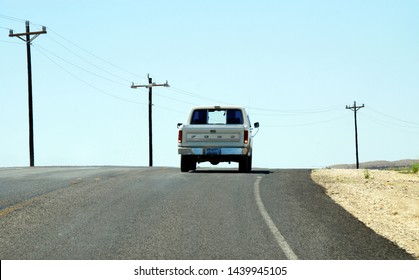 Lajitas, Texas, 03/31/2012
Pickup Truck On Lonesome Country Road In The Desert