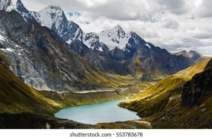Lake in the Andes, Huayhuach, Peru