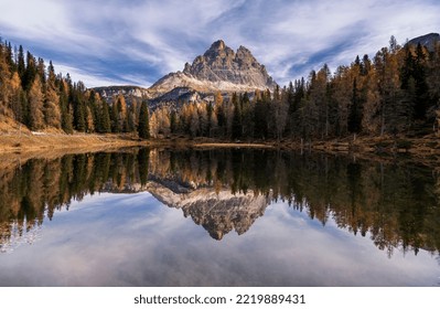 Lake Antorno Near Bozen In Italy