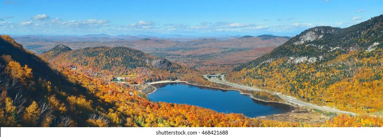 Lake And Autumn Foliage In White Mountain, NH