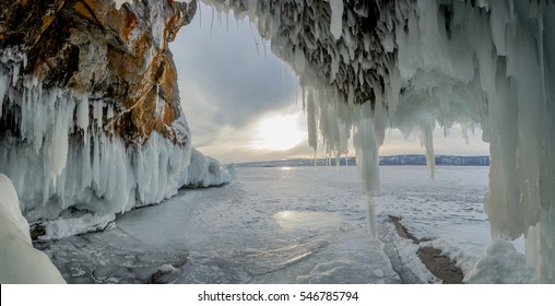 Lake Baikal In The Winter. Siberia, Russia