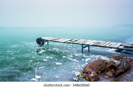 Lake Balaton In Winter