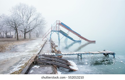 Lake Balaton In Winter