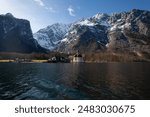 Lake Königssee in Berchtesgaden National park, Bavaria, Germany in autumn