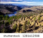 Lake Billie Chinook and balancing rocks in Deschutes National Forest, central Oregon