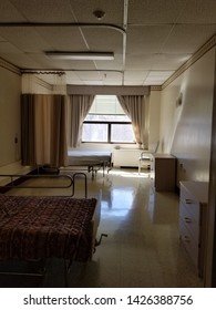 Lake Bluff, Illinois / USA - March 18 2019: An Empty Room Inside A Skilled Nursing Facility. 