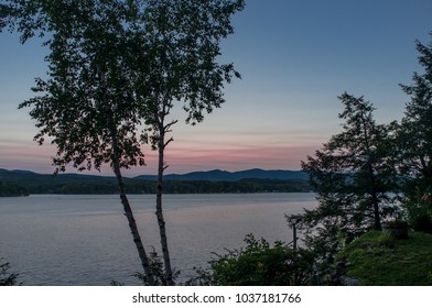 Lake Bomoseen Landscape During Blue Hour Sunset