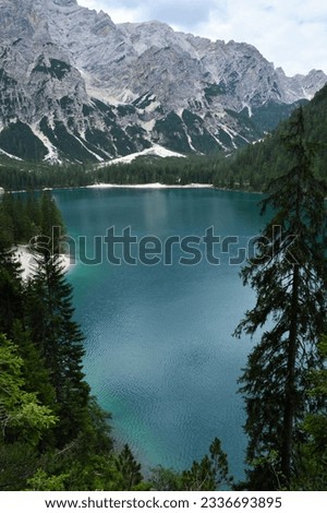 Similar – Braies Wild Lake Alps