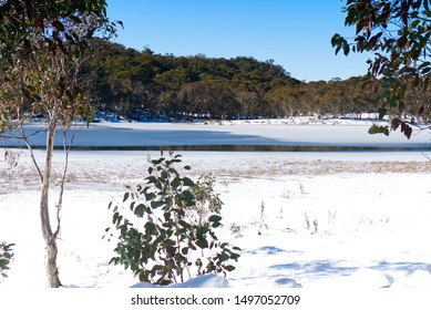 Lake Catani Partly Frozen On Mt Buffalo National Park