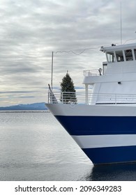 Lake Champlain Boat Docked In Winter