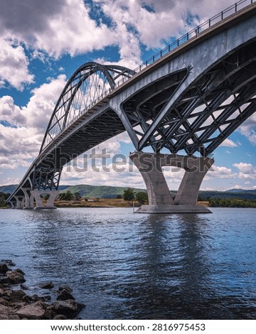 Lake Champlain Bridge crossing Lake Champlain between Crown Point, New York and Chimney Point, Vermont, USA