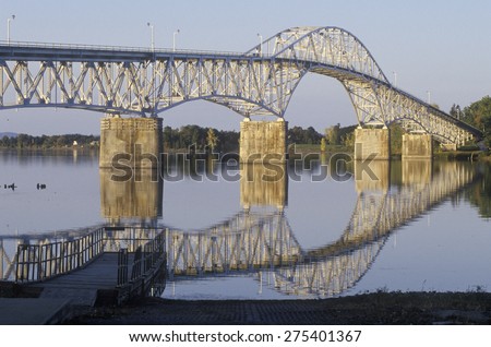 The Lake Champlain Bridge which spans Lake Champlain from New York to Vermont
