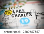 Lake Charles. Louisiana. USA on a geography map