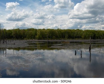 lake with clouds